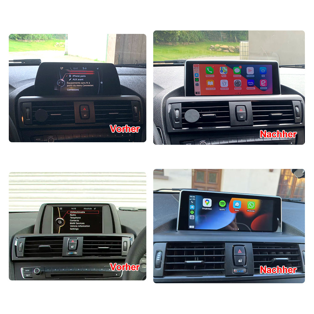 Kabelloses Apple CarPlay F20 F21 F22 Android Auto für BMW 1 2er 8,8 Zoll IPS HD-Bildschirm