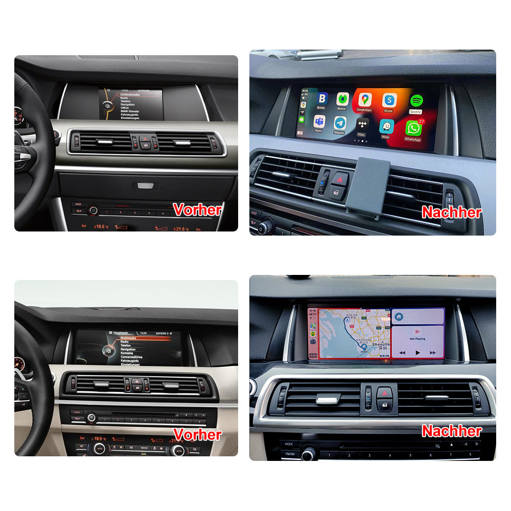 Kabelloses Apple CarPlay für BMW Series 5 F10 F11 F18 Android Auto 10,25" Bildschirm