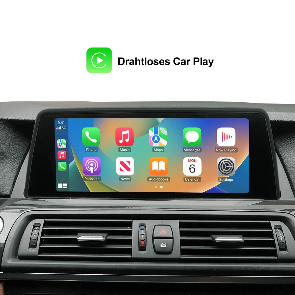 10,25 Zoll Wireless CarPlay Android Auto Auto Multimedia für BMW F10 F11 Head Unit Rückfahrkamera IOS IPhone