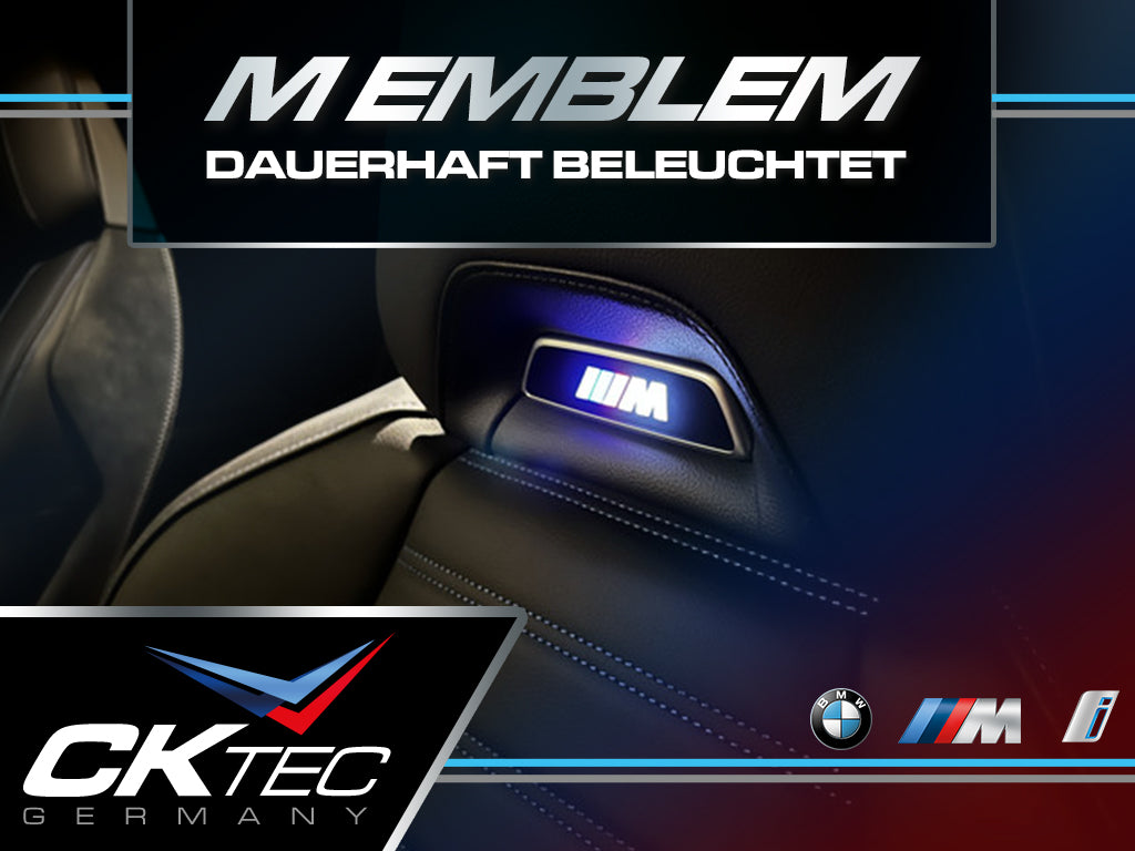 BMW - M EMBLEM / LOGO - DAUERHAFTE BELEUCHTUNG der M Logos in den Sitzen